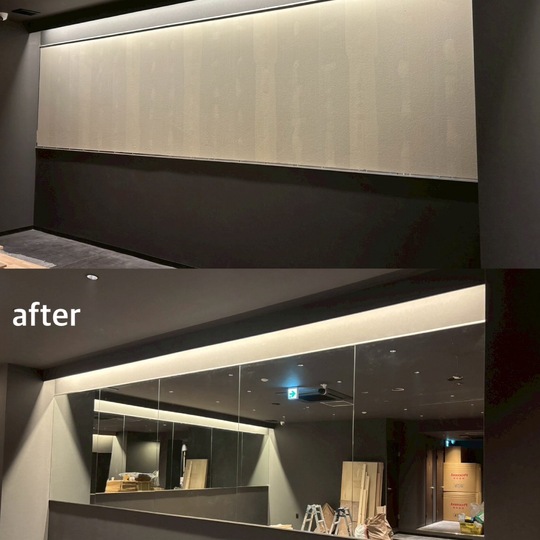 店舗鏡取付　ビフォーアフター　写真