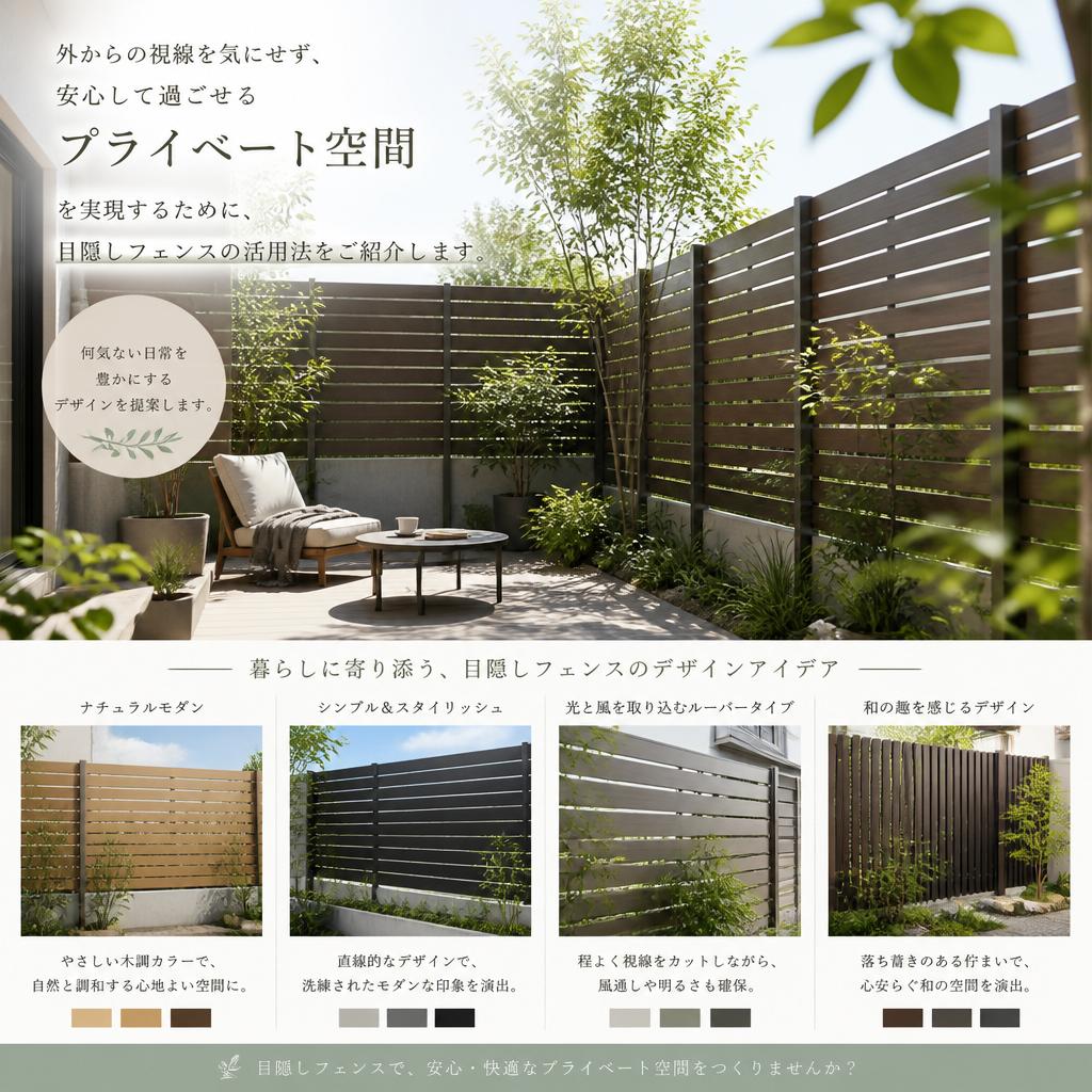 目隠しフェンスで安心のプライバシー