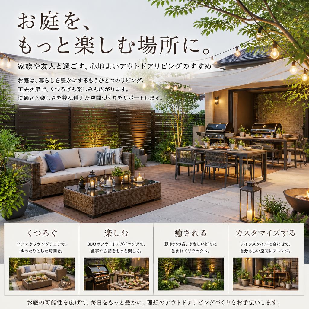 アウトドアリビングの楽しみ方