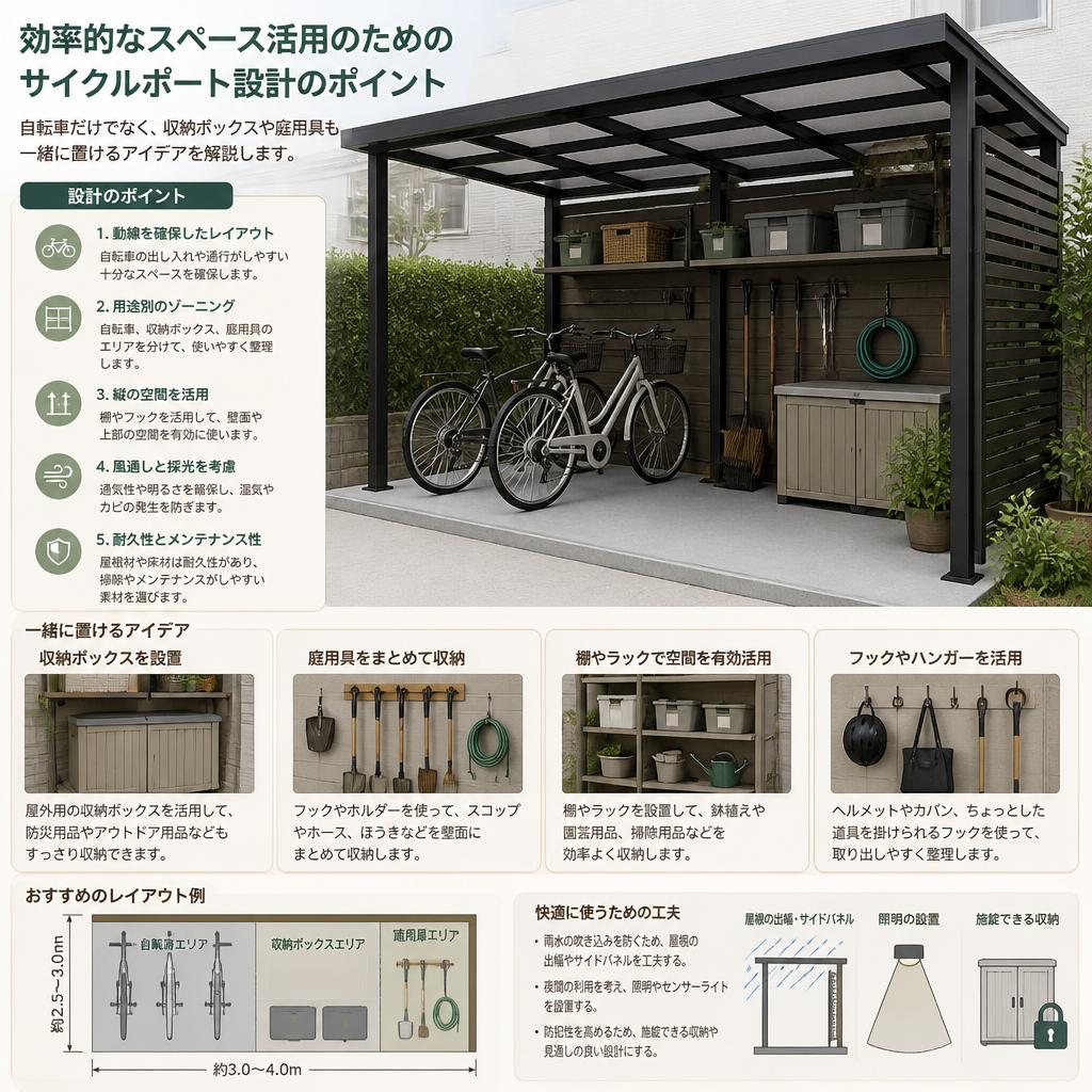 2. 自転車収納を考えた設計