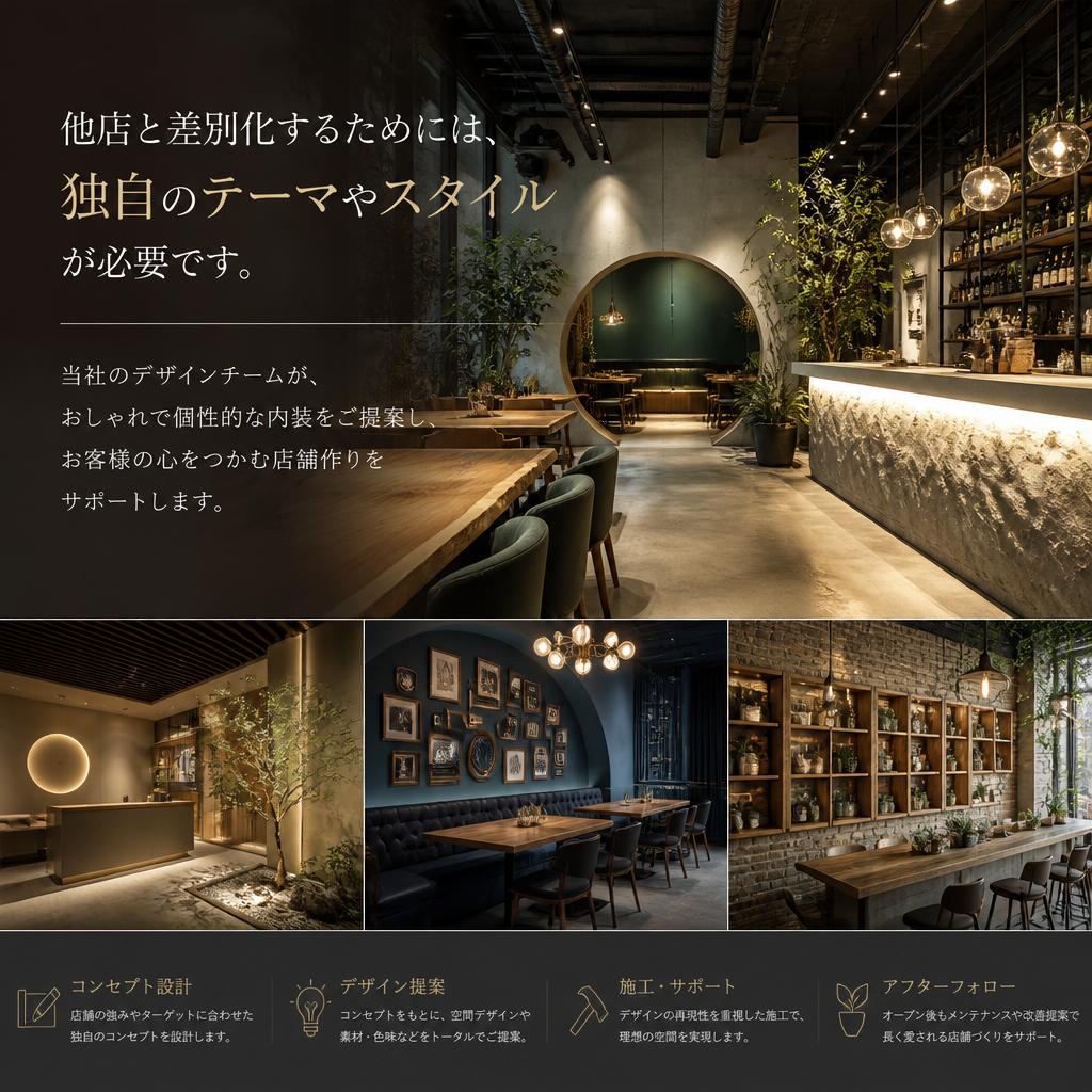個性的な店舗内装で差別化を図る