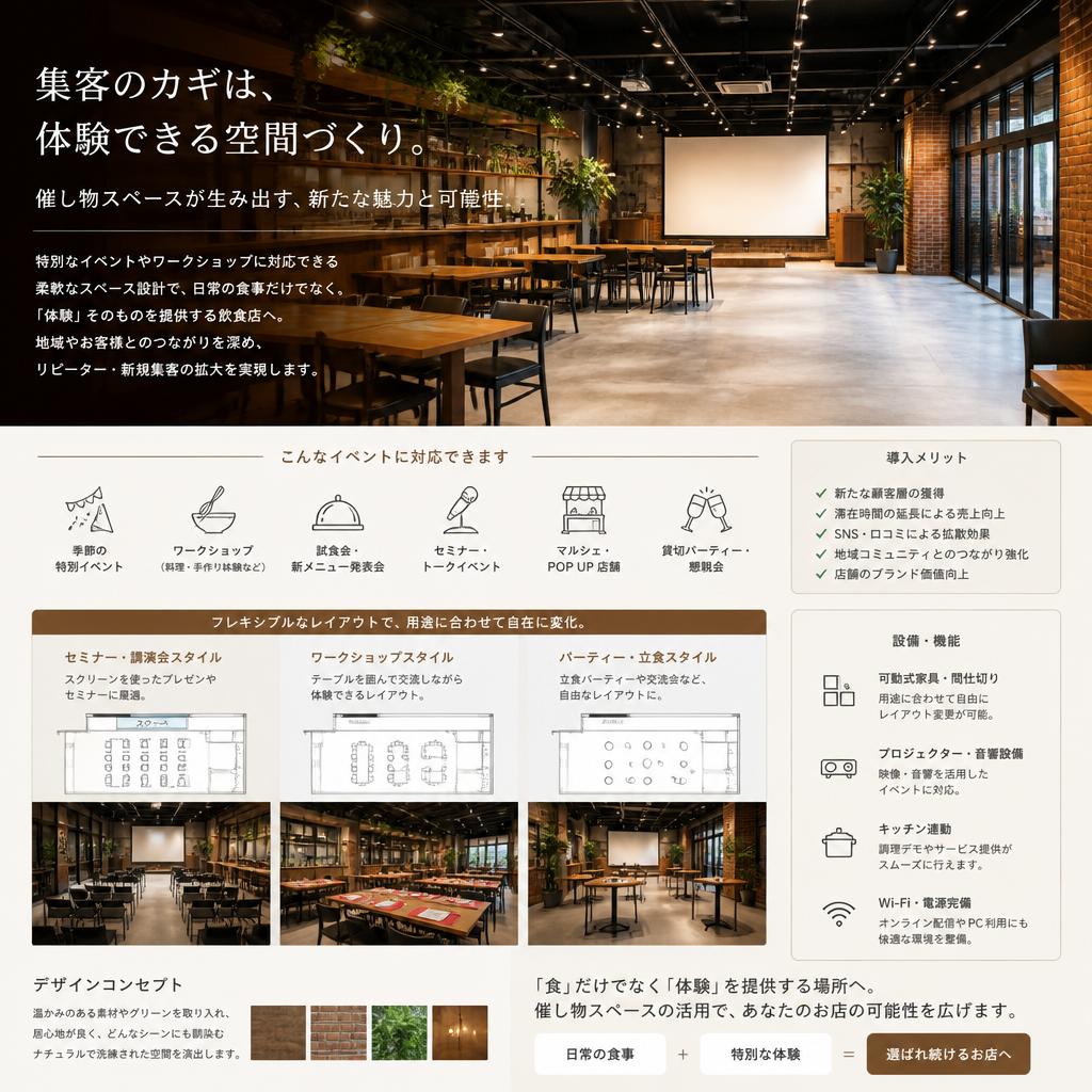 催し物スペースの設計
