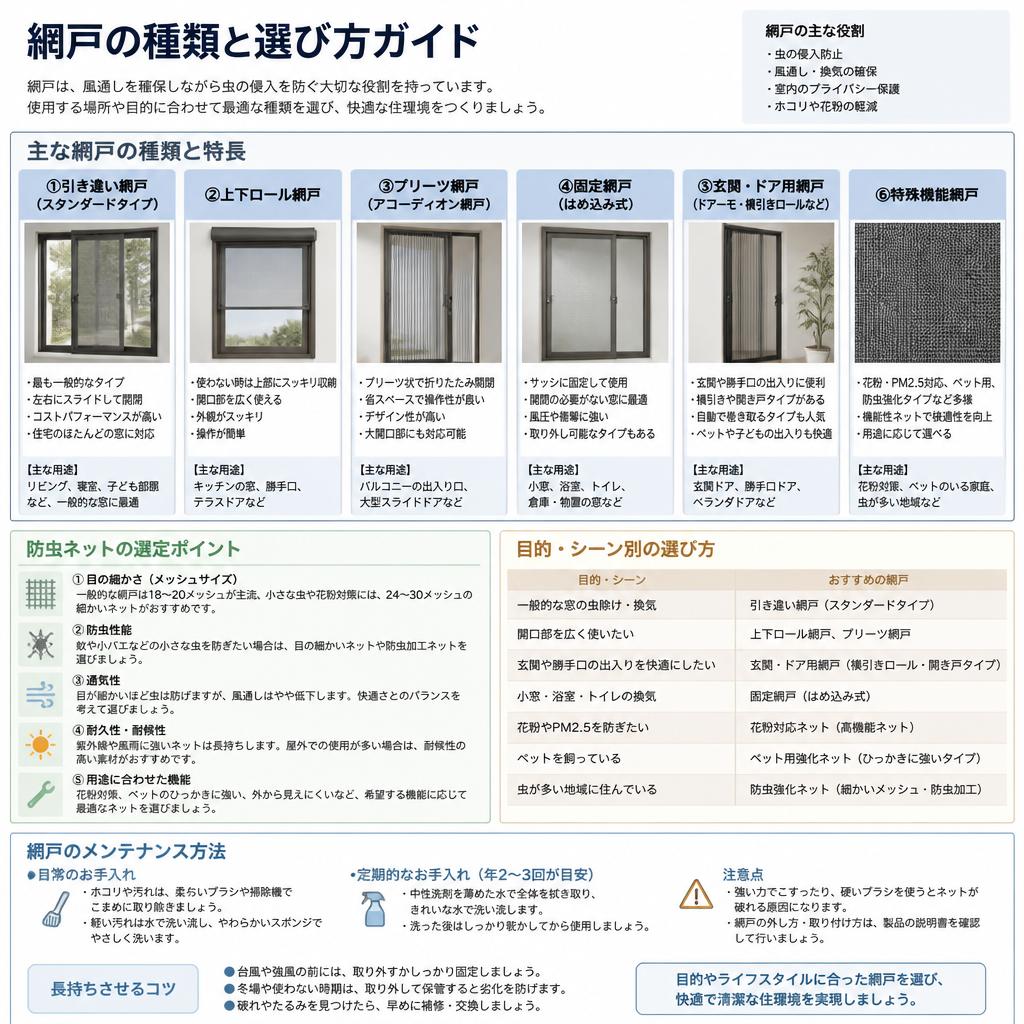 2. 消費者が知っておくべき網戸の種類