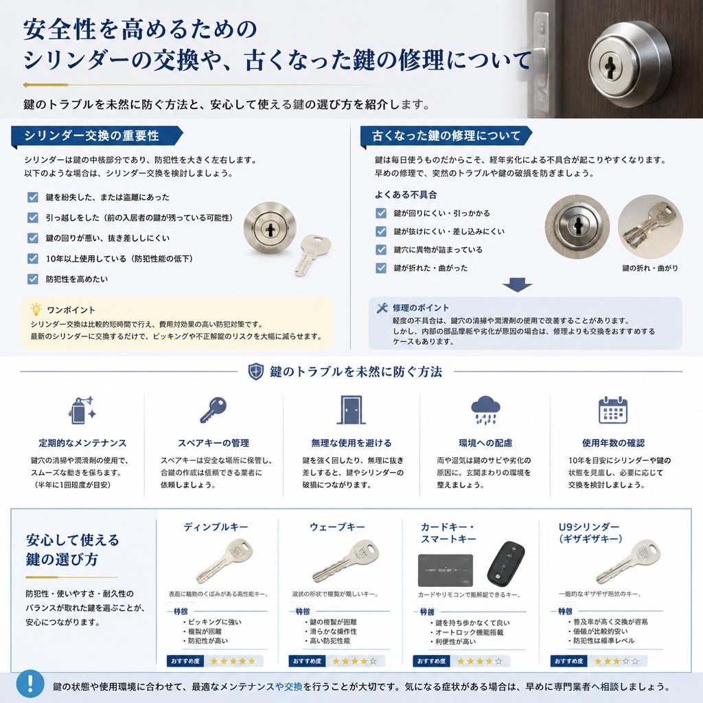 2. シリンダー交換と鍵修理